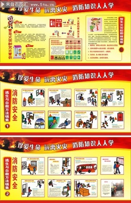 消防日宣傳展板素材_展板POP_源文件庫(kù)_矢量素材_百圖匯